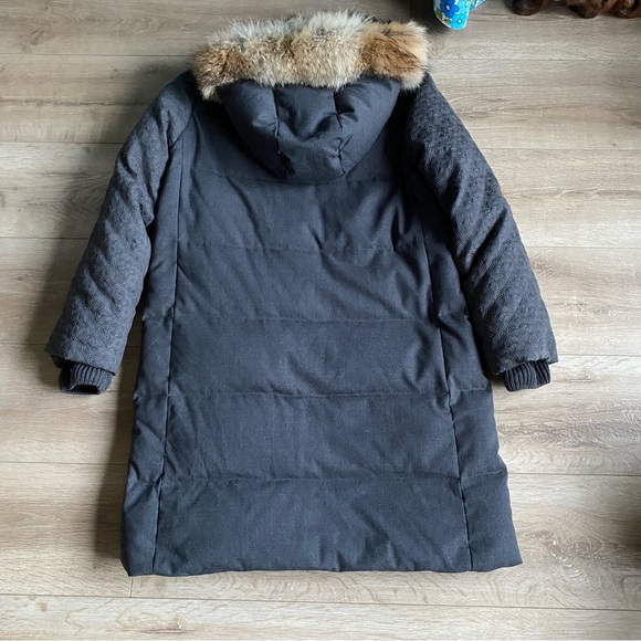 Tory Burch Sasha parka down fill wool quilted winter coat real fur trim - Picture 4 of 16